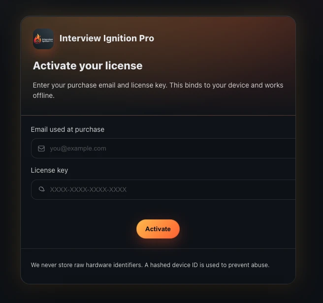 License activation macOS